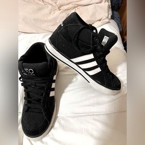 Size81/2 Adidas NEO shoes, high top black in color